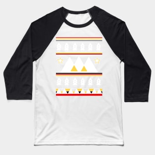 Cozy Aztec Christmas Pattern Baseball T-Shirt